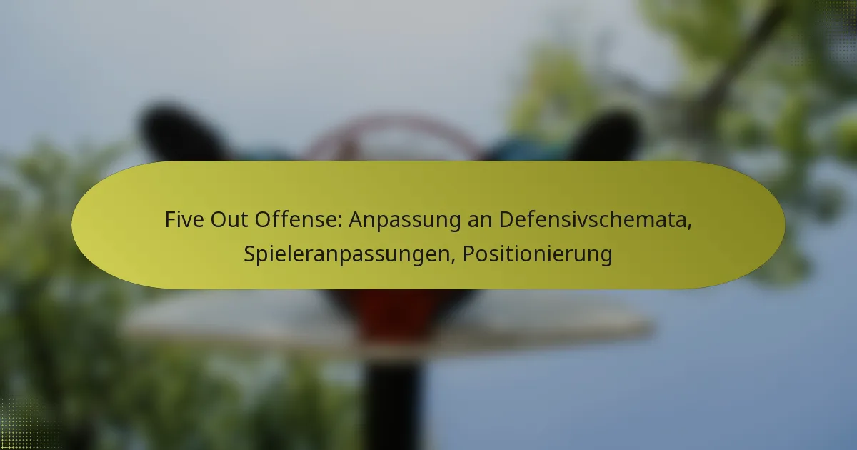 Five Out Offense: Anpassung an Defensivschemata, Spieleranpassungen, Positionierung