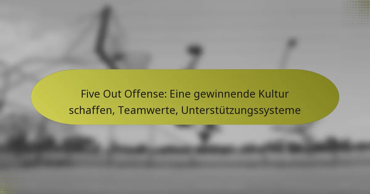 Five Out Offense: Eine gewinnende Kultur schaffen, Teamwerte, Unterstützungssysteme