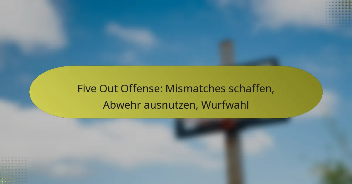 Five Out Offense: Mismatches schaffen, Abwehr ausnutzen, Wurfwahl