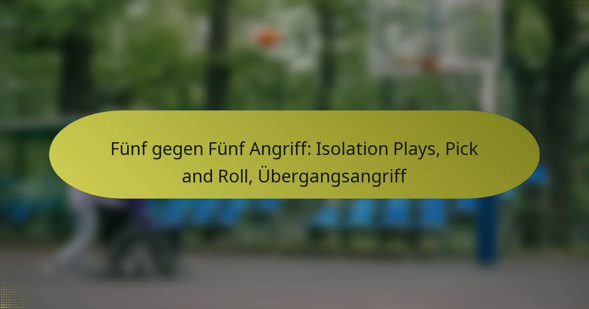 Fünf gegen Fünf Angriff: Isolation Plays, Pick and Roll, Übergangsangriff