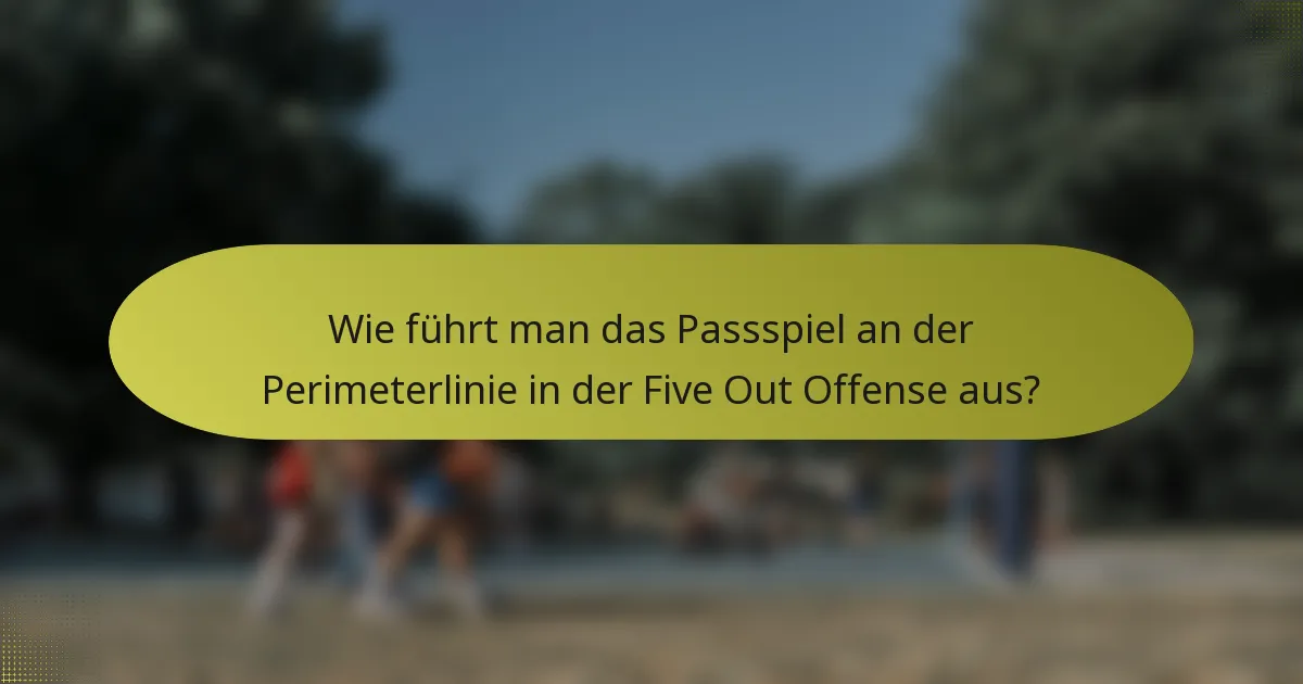 Wie führt man das Passspiel an der Perimeterlinie in der Five Out Offense aus?